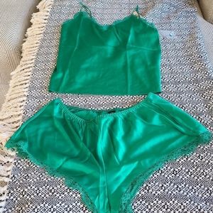 Victoria's Secret stretch satin lace cami set